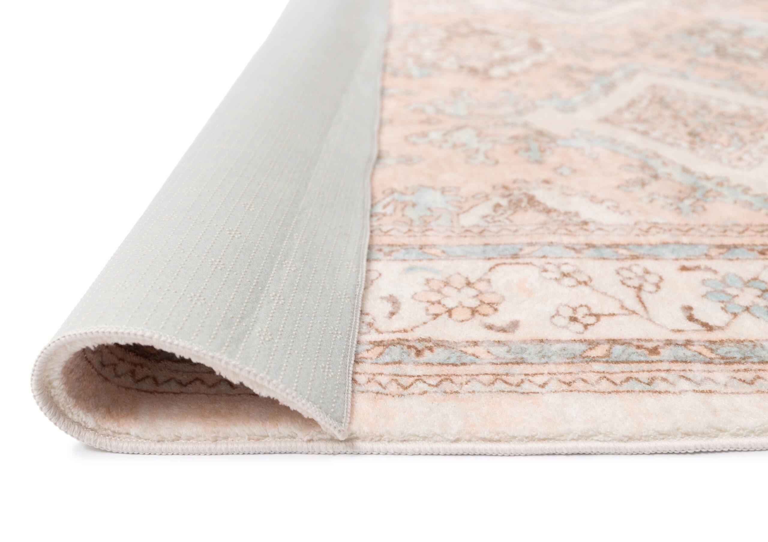 edwina peach and blue distressed washable rug edwina peach and blue distressed washable rug