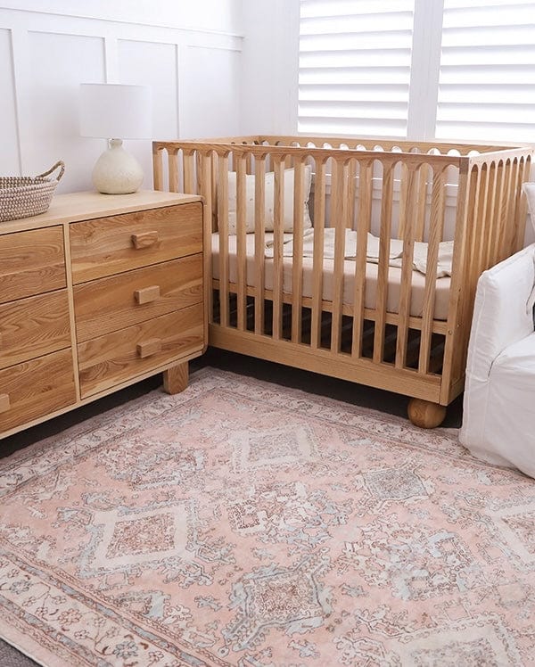 edwina peach and blue distressed washable rug edwina peach and blue distressed washable rug